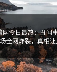 爆料网暗网今日最热：丑闻事件曝光，大V现场全网炸裂，真相让人瞠目