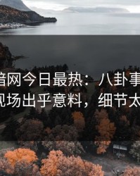 爆料网暗网今日最热：八卦事件曝光，大V现场出乎意料，细节太炸裂