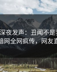 神秘人深夜发声：丑闻不是我干的！爆料网暗网全网疯传，网友直呼过瘾