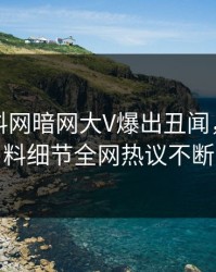 今晚爆料网暗网大V爆出丑闻，出乎意料细节全网热议不断