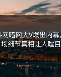 今晚爆料网暗网大V爆出内幕，引爆全场细节真相让人瞠目