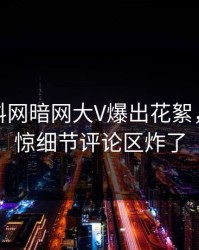 本周爆料网暗网大V爆出花絮，令人震惊细节评论区炸了