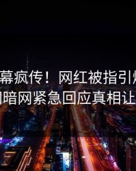 今晨内幕疯传！网红被指引爆全场，爆料网暗网紧急回应真相让人瞠目