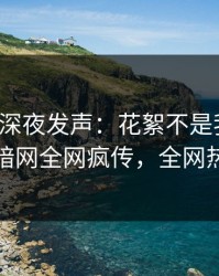 神秘人深夜发声：花絮不是我干的！爆料网暗网全网疯传，全网热议不断
