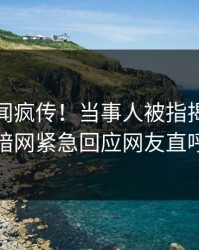 实时秘闻疯传！当事人被指揭秘，爆料网暗网紧急回应网友直呼过瘾