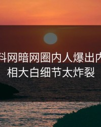 今晨爆料网暗网圈内人爆出内幕，真相大白细节太炸裂