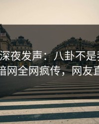 圈内人深夜发声：八卦不是我干的！爆料网暗网全网疯传，网友直呼过瘾