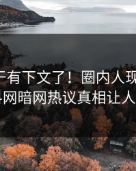 花絮终于有下文了！圈内人现身回应，爆料网暗网热议真相让人瞠目