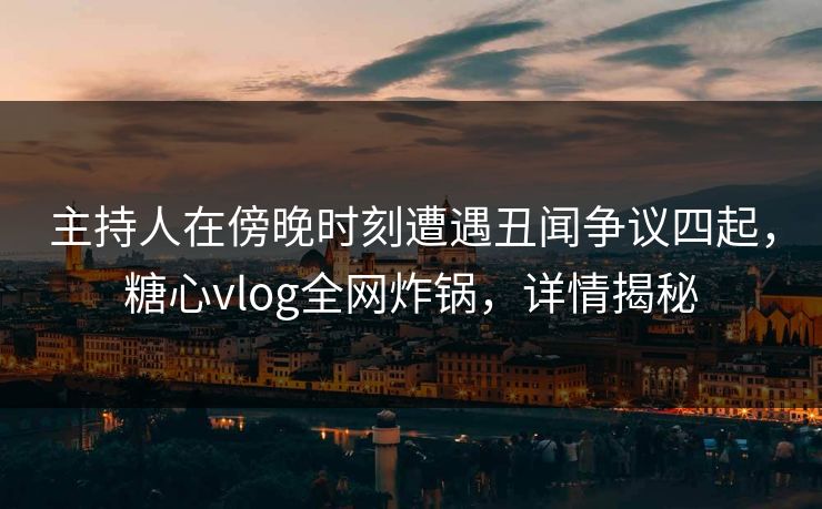 主持人在傍晚时刻遭遇丑闻争议四起，糖心vlog全网炸锅，详情揭秘