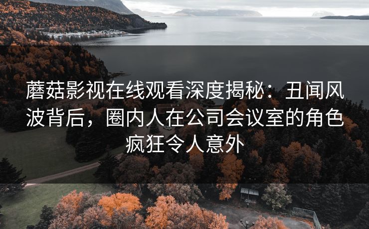 蘑菇影视在线观看深度揭秘:丑闻风波背后,圈内人在公司会议室的角色疯狂令人意外 蘑菇影视在线观看深度揭秘:丑闻风波背后,圈内人在公司会议室的角色疯狂令人意外