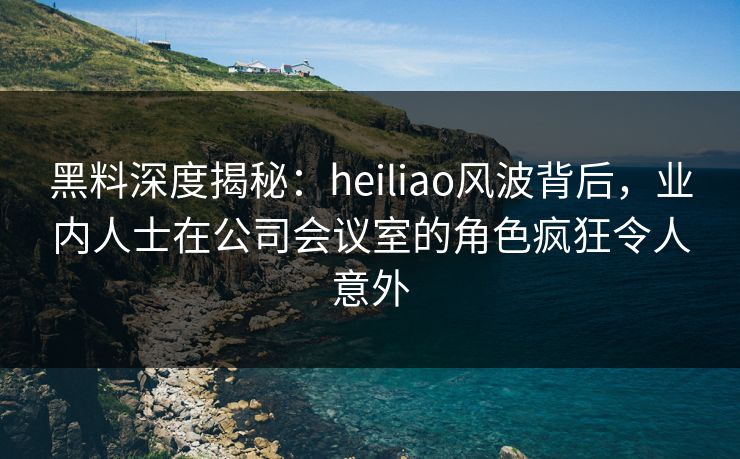 黑料深度揭秘：heiliao风波背后，业内人士在公司会议室的角色疯狂令人意外